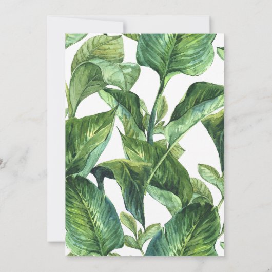 Feuilles tropicaux 80e anniversaire invitation (Dos)