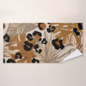 Feuilles tropicaux Abstraits et camoufle léopard g (Serviette de bain)