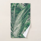 Feuilles tropicaux avec Raindrops (Serviette à main)