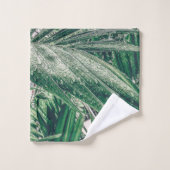 Feuilles tropicaux avec Raindrops (Gant de toilette)