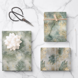 Feuilles tropicaux blancs d'or vert