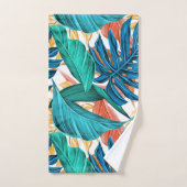 Feuilles tropicaux colorés, design motif exotique, (Serviette à main)