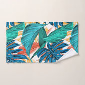 Feuilles tropicaux colorés, design motif exotique, (Serviette à main)