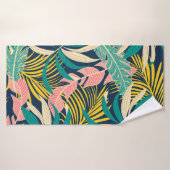 Feuilles tropicaux colorés : motif d'été. (Serviette de bain)