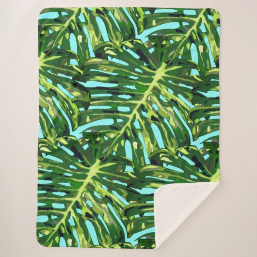 Feuilles tropicaux couverture Sherpa - Choisissez  (Devant)