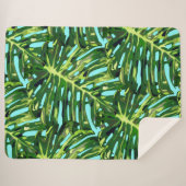 Feuilles tropicaux couverture Sherpa - Choisissez  (Devant (Horizontal))