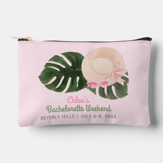 Feuilles tropicaux de l'été rose | Sac Bachelorett (Recto)