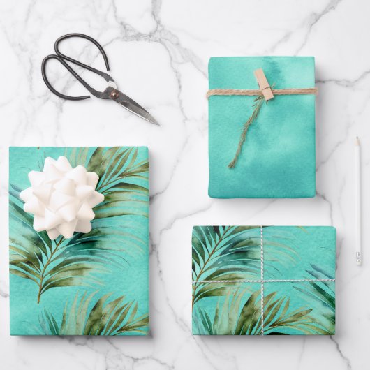 Feuilles tropicaux de Mint Green (Recto)