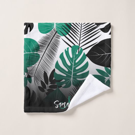 Feuilles tropicaux d'été (Gant de toilette)
