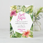 Feuilles tropicaux doux invitation à 16 personnes (Debout devant)