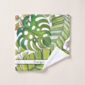 Feuilles Tropicaux En Aquarelle (Gant de toilette)