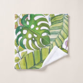 Feuilles Tropicaux En Aquarelle (Gant de toilette)