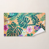 feuilles tropicaux en orange (Serviette à main)