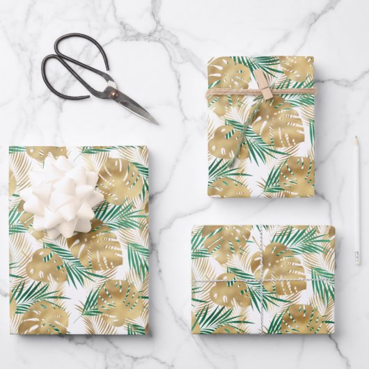 Feuilles tropicaux Gold & Green (Recto)
