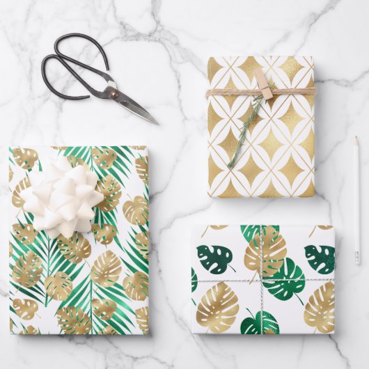 Feuilles tropicaux Gold & Green (Recto)