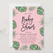 Feuilles tropicaux | Invitation baby shower (Devant)