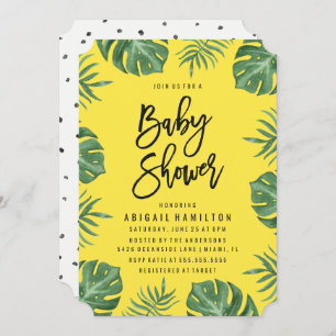 Feuilles tropicaux   Invitation baby shower