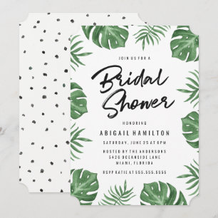 Feuilles tropicaux   Invitation de douche nuptiale
