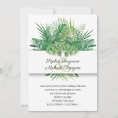 Feuilles tropicaux Invitations de mariage botaniqu (Devant)