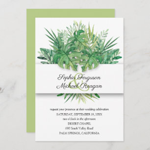Feuilles tropicaux Invitations de mariage botaniqu