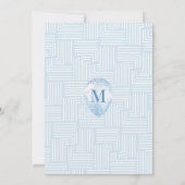 Feuilles tropicaux Marbre Bleu Invitation Annivers (Dos)