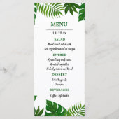Feuilles tropicaux | Menu Mariage (Devant)