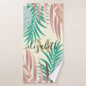 Feuilles tropicaux mignons (Serviette de bain)