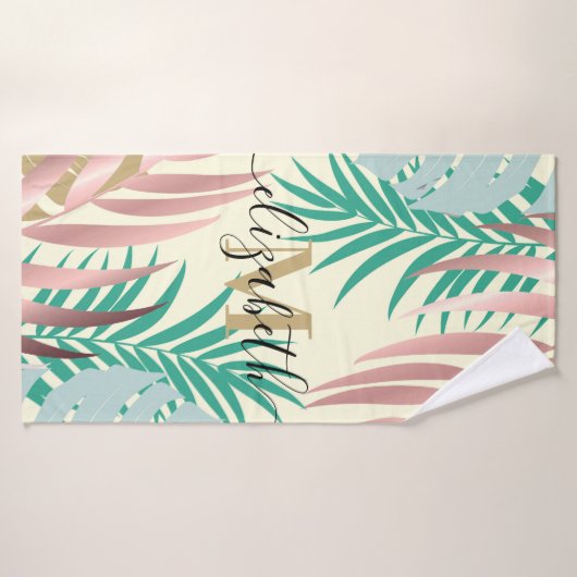 Feuilles tropicaux mignons (Serviette de bain)