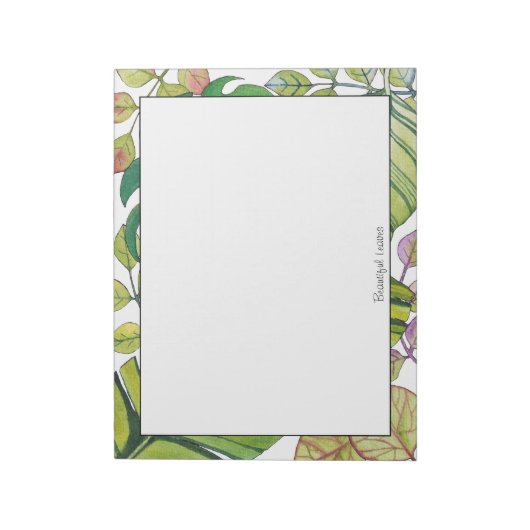 Feuilles Tropicaux mignons Dans Bloc-notes Aquarel (Tourné)