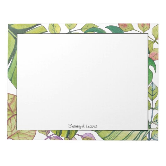 Feuilles Tropicaux mignons Dans Bloc-notes Aquarel (Devant)