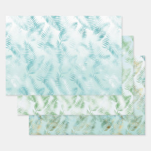 Feuilles tropicaux Mint Aqua Ombre