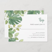 Feuilles tropicaux | Réponse du Mariage vert et bl (Devant / Derrière)