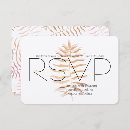 Feuilles tropicaux RSVP (Devant / Derrière)