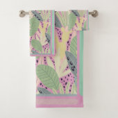 Feuilles tropicaux Turquoise, Vert, Rose, Couleurs (En situation)