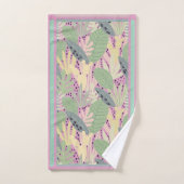 Feuilles tropicaux Turquoise, Vert, Rose, Couleurs (Serviette à main)