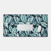 Feuilles tropicaux Turquoises bleus (Clavier et souris)