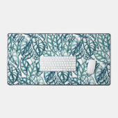 Feuilles tropicaux Turquoises bleus (Clavier et souris)