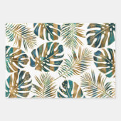 feuilles tropicaux turquoises et dorés (Devant 2)