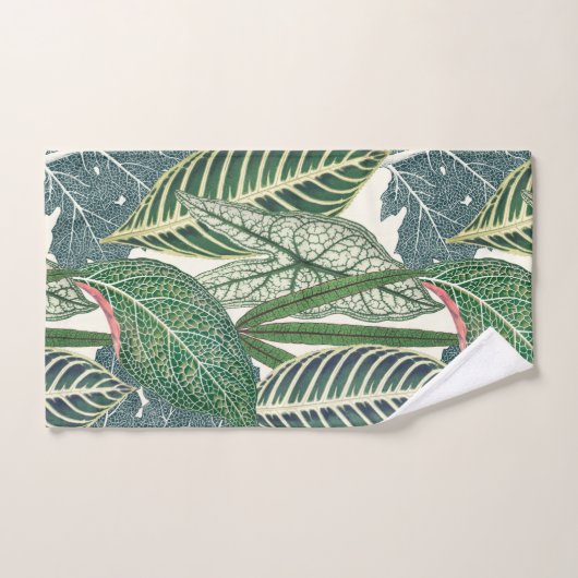 Feuilles tropicaux verts (Serviette à main)