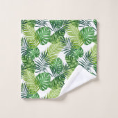Feuilles tropicaux verts (Gant de toilette)