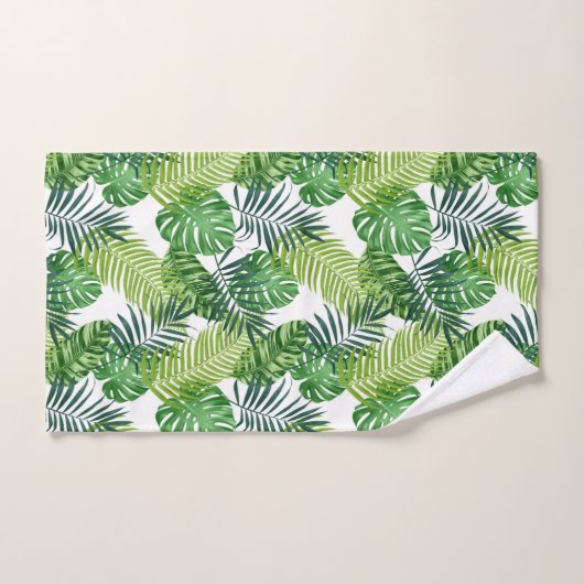 Feuilles tropicaux verts (Serviette à main)