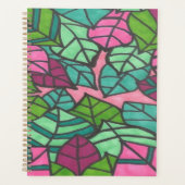 Feuilles tropicaux verts et roses (Devant)