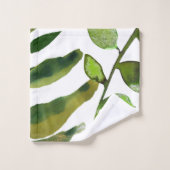 Feuilles Vertes Botaniques Minimales Simples (Gant de toilette)
