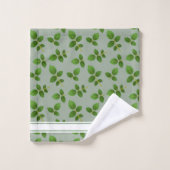 Feuilles vertes chic sur vert laurier (Gant de toilette)