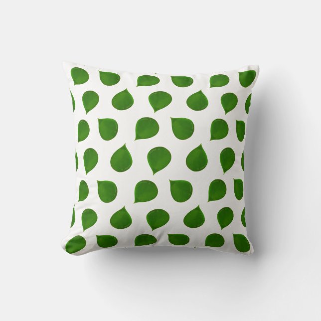 Feuilles vertes d'arbre de jade sur un coussin jet (Recto)