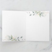 Feuilles vertes et dorées aquarelle Merci (Intérieur)