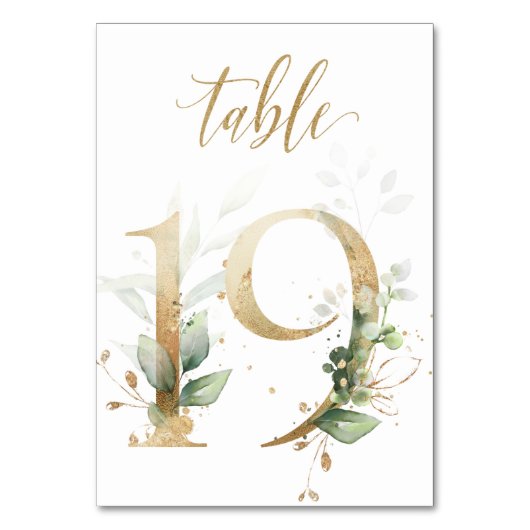 Feuilles Vertes Or Table 19, Numéro de Table (Par défaut)