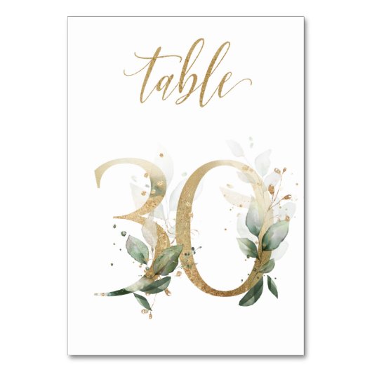 Feuilles Vertes Or Table 30, Numéro de Table (Par défaut)