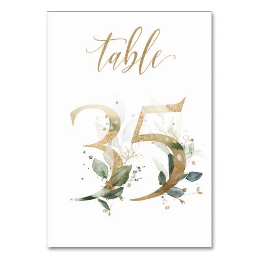 Feuilles Vertes Or Table 35, Numéro de Table (Par défaut)