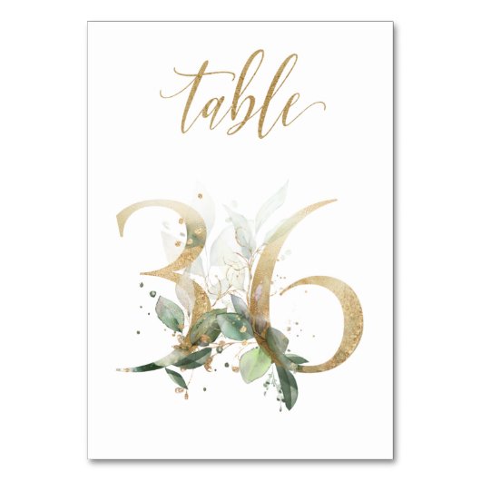 Feuilles Vertes Or Table 36, Numéro de Table (Par défaut)